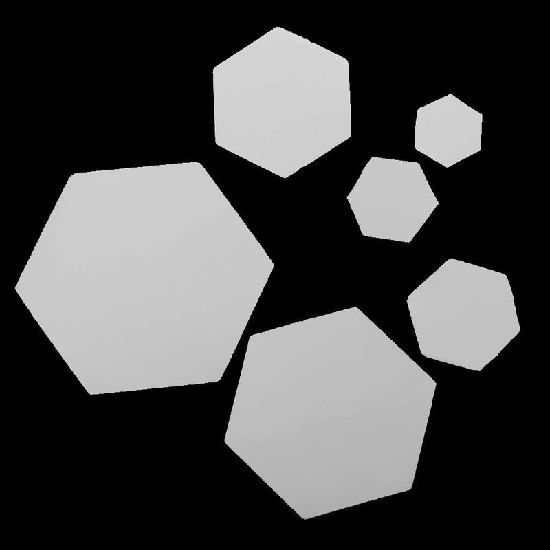 POFET 500pcs Hexagon English PAPER PIECING Quilting Templates Craft -