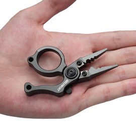 Seaknight Mini Fishing Pliers 79mm Portable 1oz Ultralight Multifunction Fishing Tool Line Cutter Hook Remover Aluminum Alloy Fishing Accessories Gray