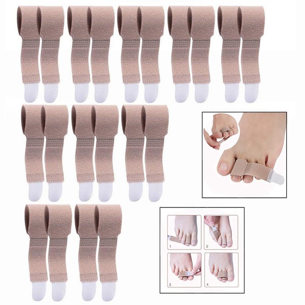 LHKJ Pack of 10 Hammer Toe Bandages, Toe Corrector Bandages, Adjustable, Hammer Toe Correctors, Thin, Lightweight, Comfortable, Toe Splints for Sprained Toes, Broken Toes