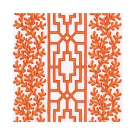 Caspari Coral And Trellis Coral Luncheon Napkins - 20 Luncheon Napkins per Pack