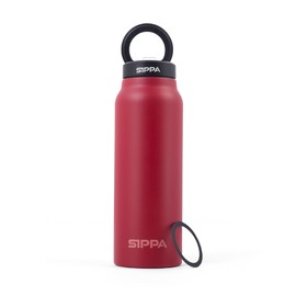 SIPPA 24 oz Magsip Tumbler - Insulated Sports Water Bottle with Magnetic Phone Holder and Straw, Stainless Steel Vacuum Flask Tripod Ring 90° Rotating - Reusable Water Bottle with Handle (Red)