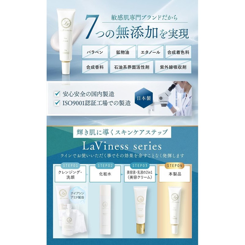 LaViness Eye Cream, Under the Eyes, For Men and Women,
