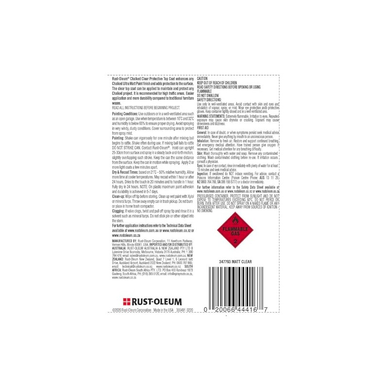 Rust-Oleum Chalked Protective Topcoat, Clear, 887 ml (Pack of 2)