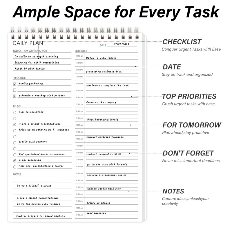 24 Hour Daily Planner - To Do List for Work