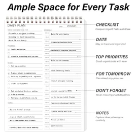 24 Hour Daily Planner - To Do List for Work & Personal Life, Productivity Everyday Planner, Daily Schedule, 6.5 x 9.8