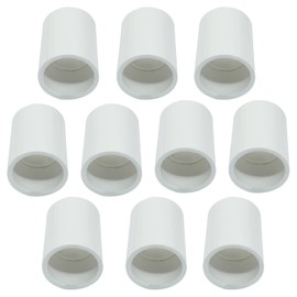 Zorveiio 10Pcs White 3/4 Inch PVC Pipe Coupling Adapter, Socket x Socket, Schedule 40 PVC Fittings Slip Socket Connectors for Easy Installation,and High Durability for Home or Industrial Use