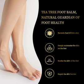 Bálsamo para pies con aceite de árbol de té para talones agrietados, crema hidratante extra fuerte para pies secos, manos, codos y rodillas, suaviza l