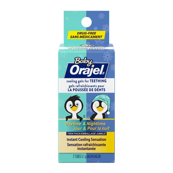 Baby Orajel Daytime and Nighttime Drug-Free Cooling Gels for Teething, 2 x 5.1 gram