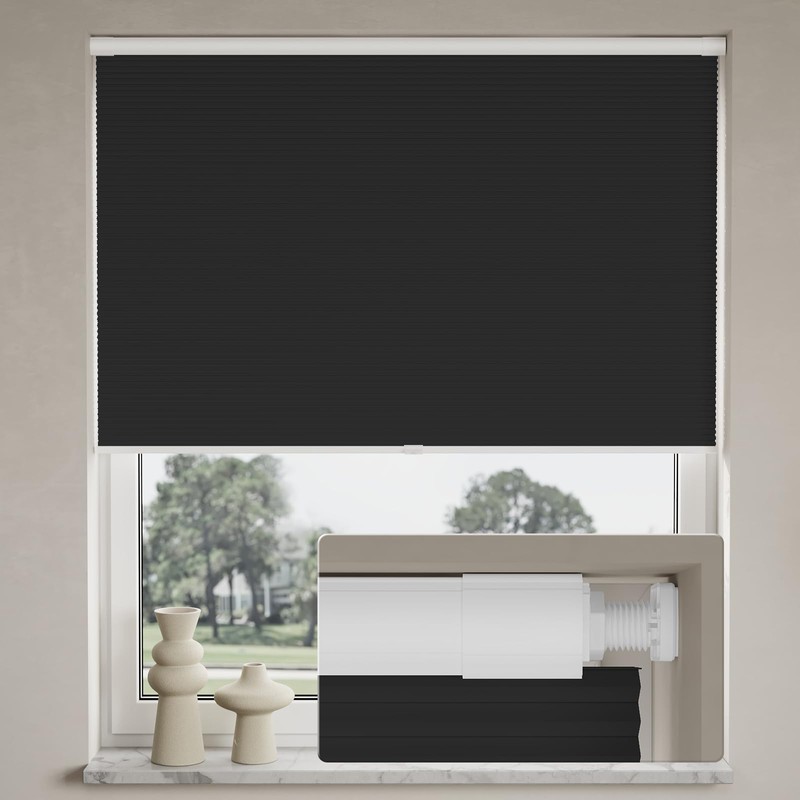 Myshade No Drill Blackout Shades Tension Cordless Cellular Blinds for