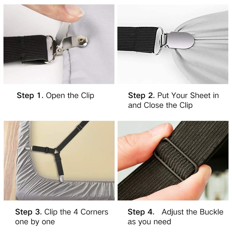 Sujetadores para sábanas, ajustables, ligas elásticas de triángulo, para sábanas,