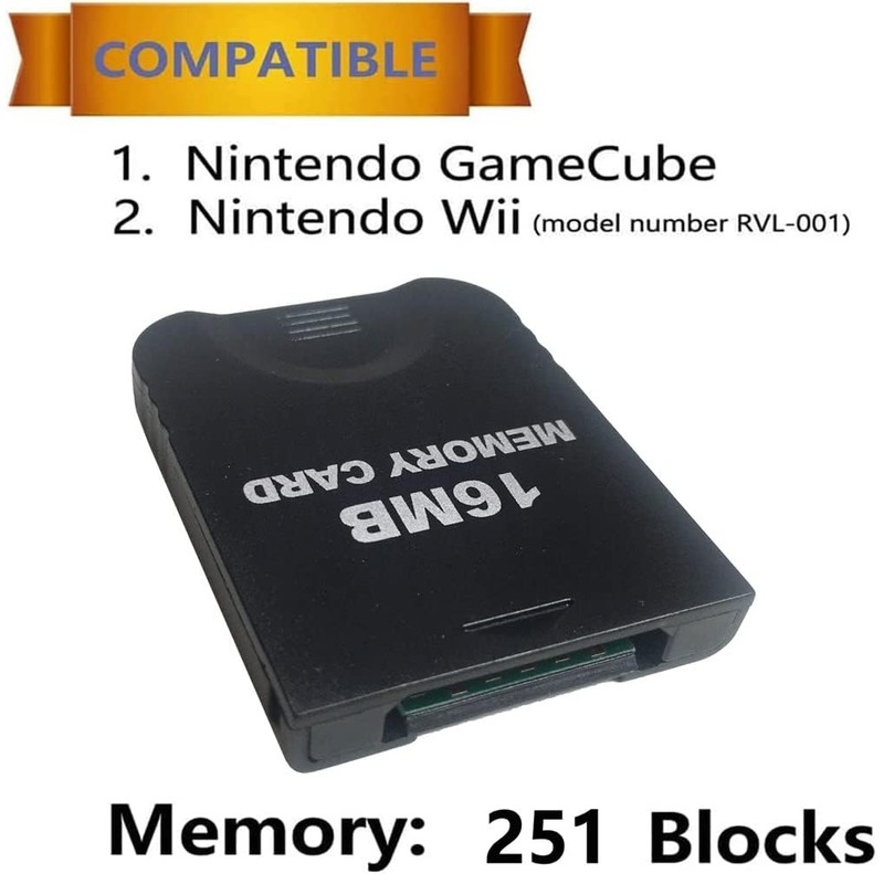 Memory Card for Gamecube, 16MB(251 Blocks) High Speed Game Memory