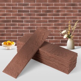 Zoeteoz 4 Pcs Faux Brick Dimensional Wall Panel, 8.54'' X 2.36'', Indoor Outdoor Wall Decorative Wall for House Facade, Garage, Chimney