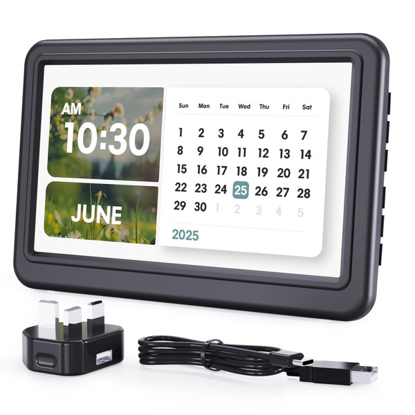ROCAM Digital Clock with Date and Day, Plug in Electric