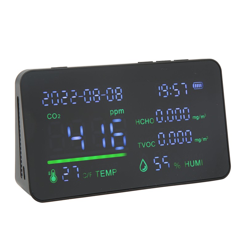 CO2 Detector ABS and Electronic TVOC Sensor Components Digital Temperature