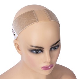 GEX Lace Velvet Wig Grip Band for Lace Wigs Non Slip Adjustable Breathable Flexible Head Hair Band Frontal with Swiss Lace to Keep Wigs Secured and Prevent Beige