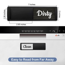 Dishwasher Magnet Clean Dirty Sign, Farmhouse Rustic Wood Design Black and White Non-Scratch/Easy to Read & Slide/Strong Magnet Clean Dirty Magnet for Dishwasher (B-Black)