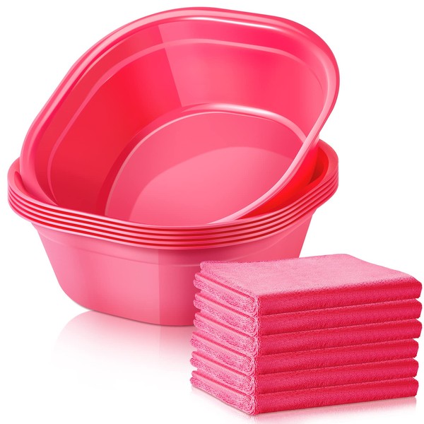 12 Pcs Kids Foot Spa Kit for Girl 12 x 12 x 4.3 Inch Foot Tub 14 x 30 Inch Pink Hand Towels Washbasin Salon Towels for Spa Party Sleepover Party Supplies
