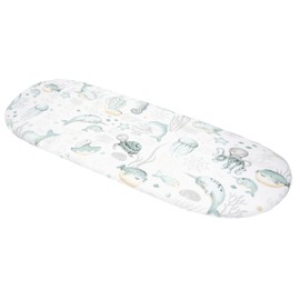 Medi Partners Fitted Sheet for Pram, 86 x 40 cm, 100% Cotton Mattress Protector (Ocean)