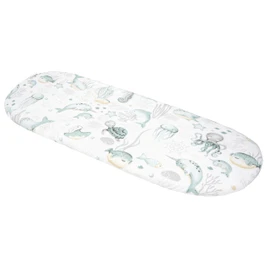 Medi Partners Fitted Sheet for Pram, 86 x 40 cm, 100% Cotton Mattress Protector (Ocean)