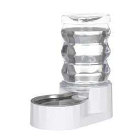 Sfozstra 6L Automatic Pet Waterer, 100% BPA Free, Stainless Steel Gravity Feeder, Convenient Drinking Water Dispenser Designed for Dogs and Cats (White, 6L)