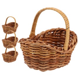 STOBAZA 4pcs Miniature Rattan Baskets Tiny Baskets for Crafts Home Decor Wedding Favor