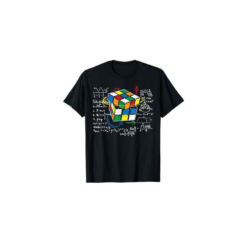 Cube Magic with Maths Equations | Retro Nerdy Rubik T-Shirt