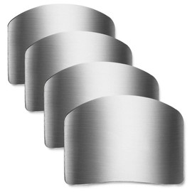Promifun Stainless Steel Finger Guard, Kitchen Finger Protector, 4 Pcs of Knife Guard, For Dicing and Slicing in Kitchens