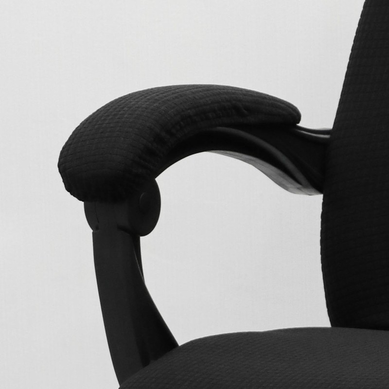 Melaluxe Stretch Office Chair Armrest Covers, Arm Rest Slipcovers (Black)