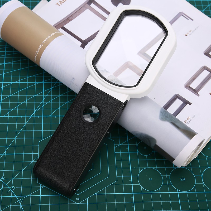 Handheld Magnifying 10X 25X Dual Glass Folding Magnifier Square W/