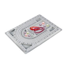 Pearl Necklace Design Board, Bead Jewellery Organiser Tray with Grooves and Scales for Professional Bead String, Suitable for Jewellery Making and Craft Projects