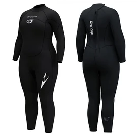 Owntop Plus Size Wetsuit Men Women, 3/2mm Neoprene Back Zip Wetsuit, Full Body Thermal Wet Suit Diving Suit for Cold Water Diving Surfing, Women Black 4XL