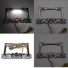 HTTMT- 3D Chrome Skull Flame Bone License Plate Frame w/LED