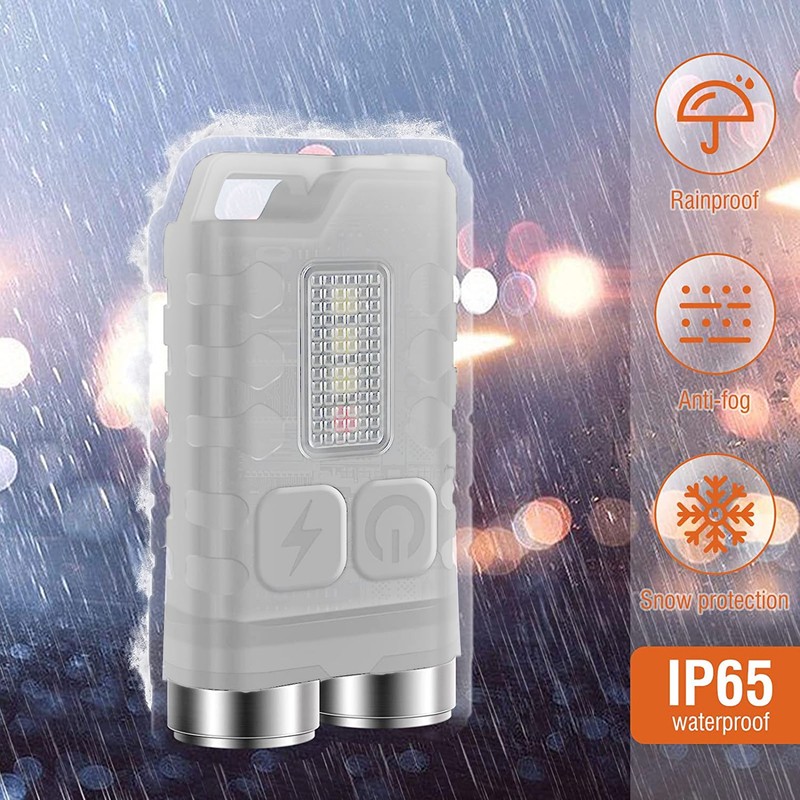 V3 Mini Keychain Flashlight USB Rechargeable Small Flashlight Outdoor Waterproof