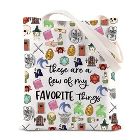 DND Inspired Gift Dungeon Master Tote Bag Role Playing Game Gift Dragon Lover Handbag D20 Dice Gift D&D Players Gift (DD)