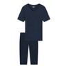 Uncover by Schiesser Women's 3/4 Pyjamas, darkblue