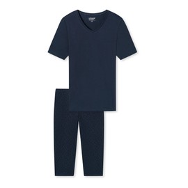 Uncover by Schiesser Women's 3/4 Pyjamas, darkblue