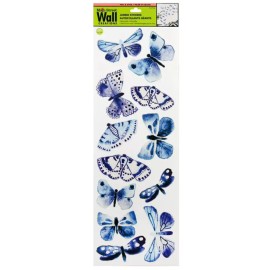 Main Street Blue Butterflies Wall Art Decal Stickers Peel & Stick Girls Room