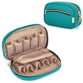 Luxja Essential Oil Storage Case, Essential Oil Pouch, Holds 10 (5-15ml) for Quilting Aroma Oils and Small Accessories, Bag Only, Teal