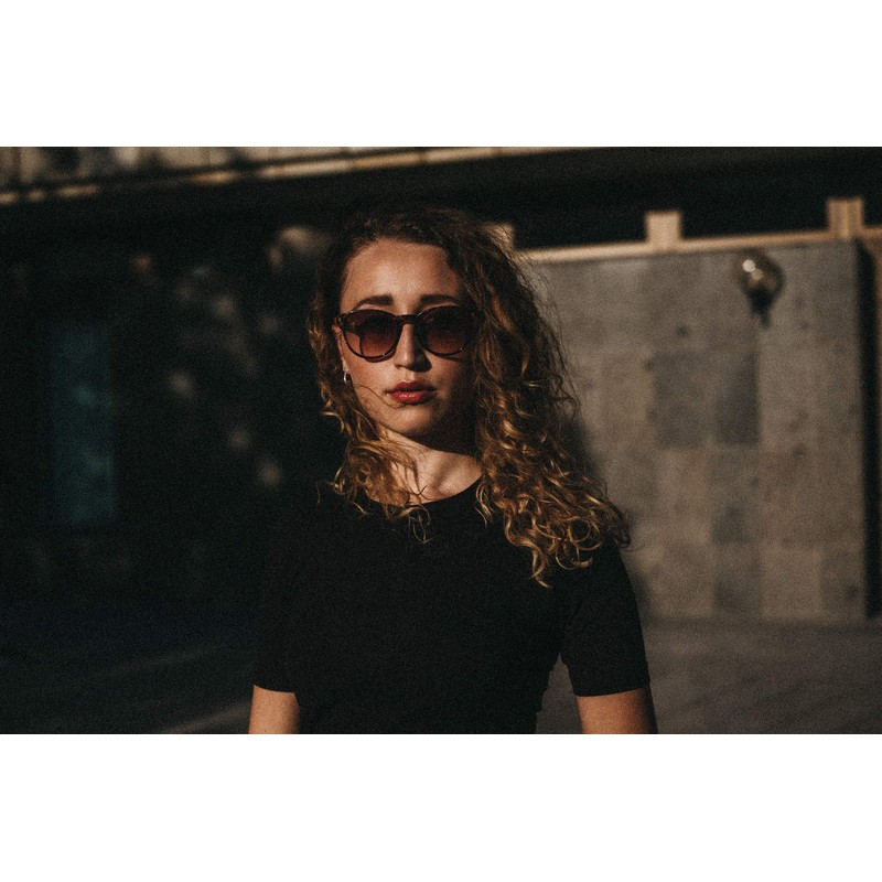 Take A Shot - Large Round Wooden Sunglasses for Women,