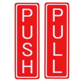 PATIKIL Vertical Push Pull Door Sign, 5"x1.63" Waterproof Push Pull Door Entrance Signs for Home Office Restroom Business Meeting Door, Red