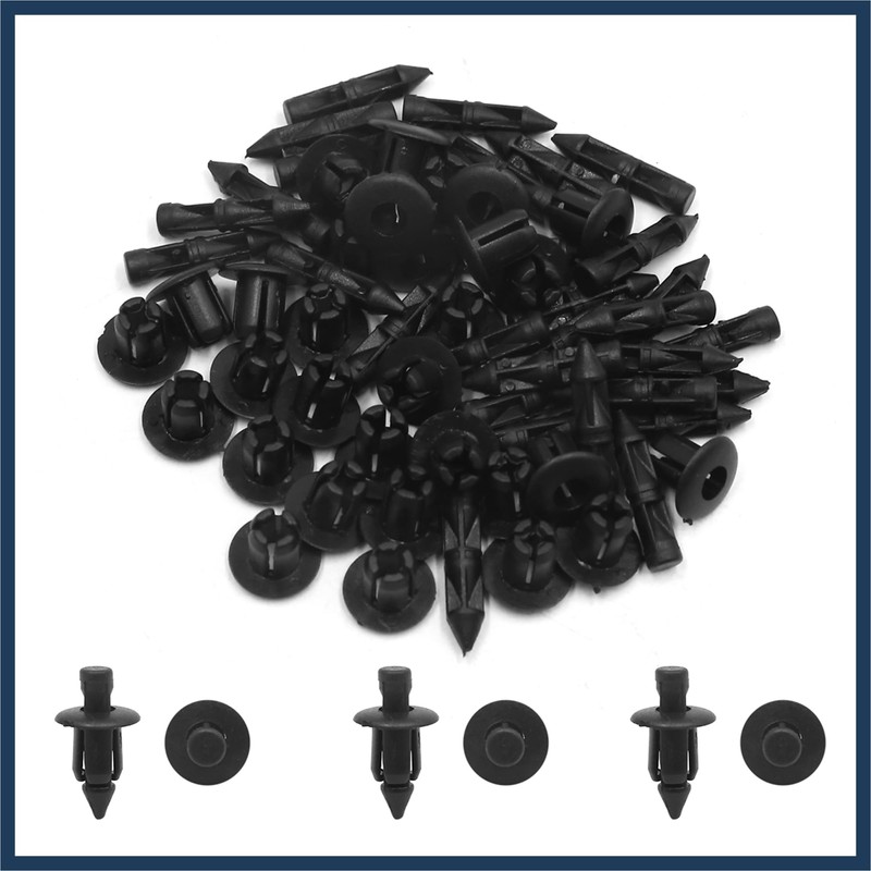 INFINAUTO 30pcs Black 6mm Hole Diameter Car Door Plastic Rivets