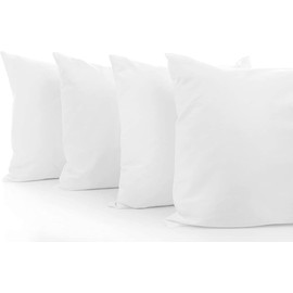 HOUSE OF THREADS White Pillow Cases 4 Pack - Premium Quality Microfiber Pillow Cover - Soft & Breathable Pillow Protectors (50cm x 75cm)
