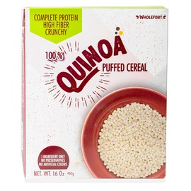 Puffed Quinoa Cereal + Nothing – Vegan – Gluten Free – Non-GMO – [1 LB] It Pops as Snacks – Cereal – Salad Topper for Sustainable Energy – Crunchy Ancient Good Mood Food – by Wholefort