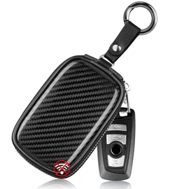 T-carbon Relay Attack Prevention Smart Key Case Real Carbon Wave Shielding Key Case Wave Shielding Box Relay Attack Countermeasures Car Theft Prevention Signal Blocking Case (Black)