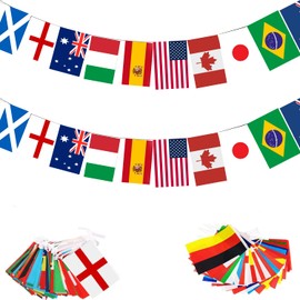 Women's Rugby 2025 Bunting Flags- Women's Rugby World Cup 2025 Decoration-Includes 16 Teams Flags for Garden, Bar, Restaurant, Party Decoration (4 PACK, 14 * 21cm)