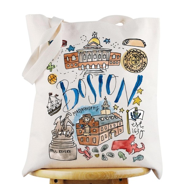 G2TUP Boston Massachusetts Travel Tote Bag Boston Travel Souvenir Gift