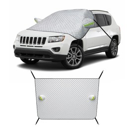 Yourkar Car Windshield Cover for Snow and Ice, Magnetic Windscreen Snow Covers with Side Mirror Cover, Universal Windproof Cover for Automotive Windshield, Car Accessories (Silver)