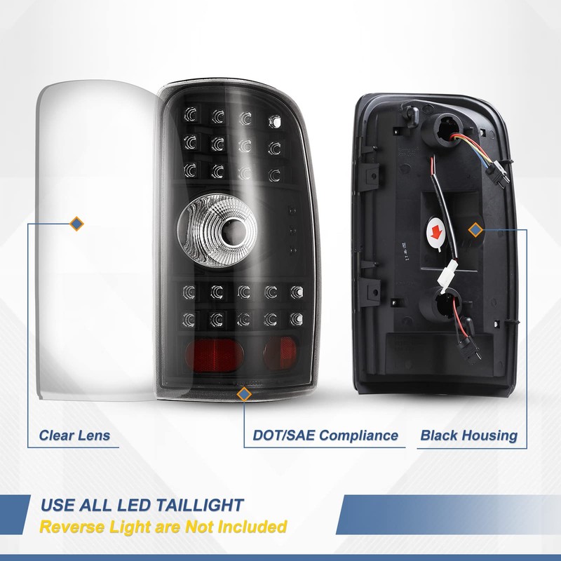 AUTOWIKI LED Tail Lights Fit for 2000-2006 Chevy Suburban/Tahoe/GMC Yukon