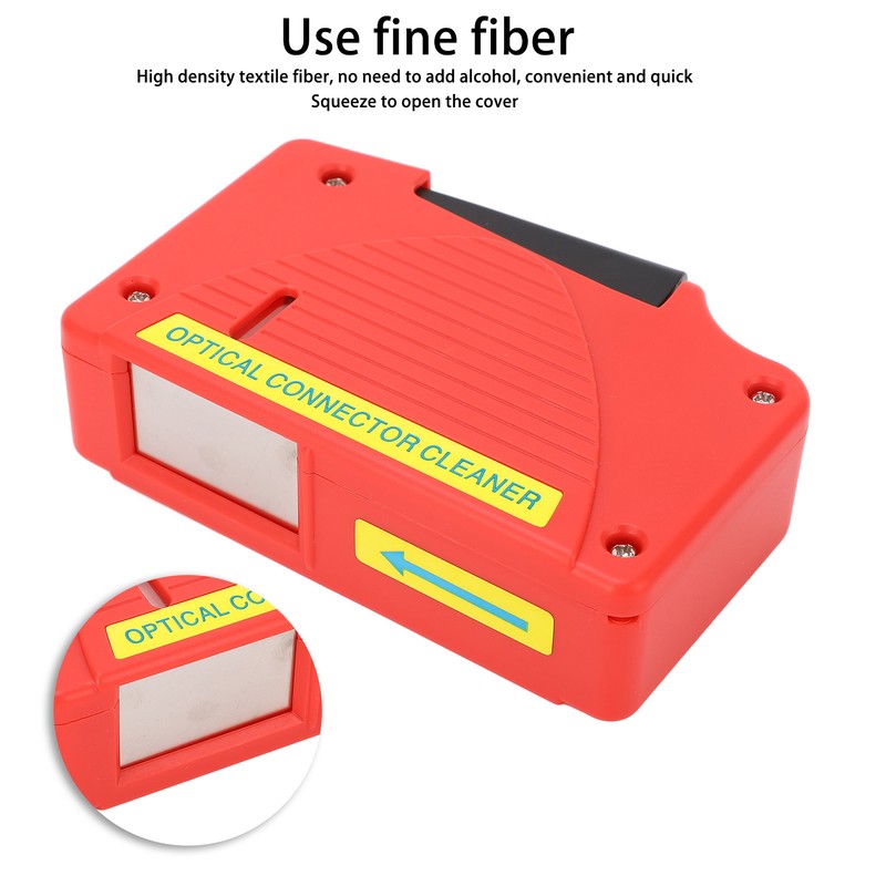 Red Optical Fiber Cleaning Box Compact Lightweight SC FC LC