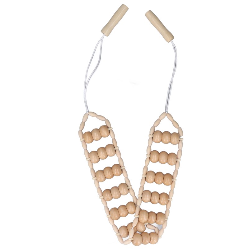 Back Massager Roller Rope Wood Back Roller Massage Manual Relief